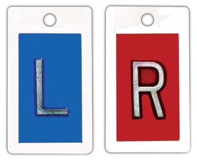 Plastic Lead Marker, R & L with 5/8" high letters, without initials