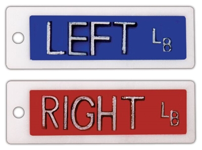 Plastic Lead Marker Left and Right with Initials
