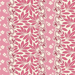 5484-E Pink, Red & Cream Border Stripe