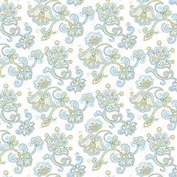 8010-B Blue Paisley Flower