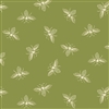 9084-G4 FRENCH BEE Olivette Green Bees