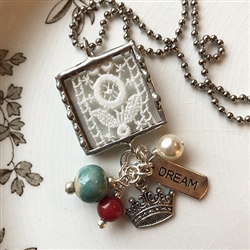 Vintage Lace Charm Necklace