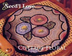 Cottage Floral Hooked Rug Canvas