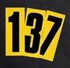 Black Adhesive Number, With Yellow Background