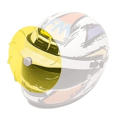 Helmet Turbo Visor in Yellow Color