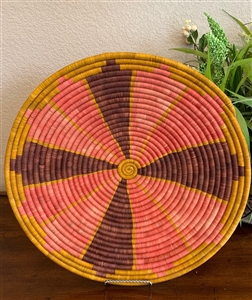 Raffia Basket Plum/Gold/Salmon