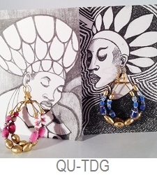 Gold Dipped Paper Earrings - Hoop