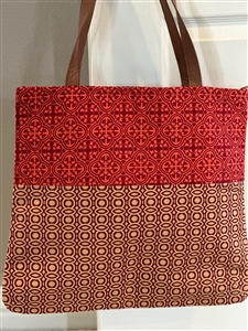 Tote with Leather Handle - Rust