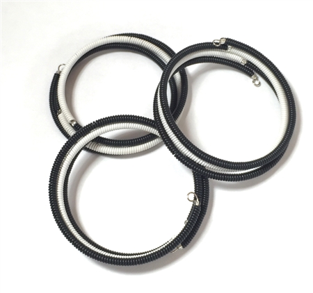 Spiral Color Block Bracelet Small - Black & White (Eclipse)