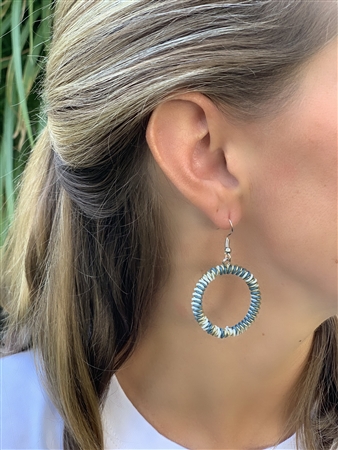 Chunky Hoop Earring - Winter Blues