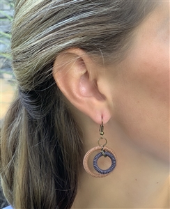 Spiral Double Ring Earring - browns