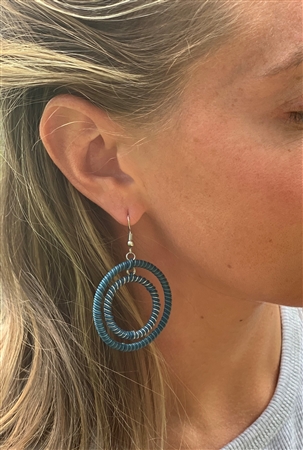 Striped Hoop Earring - Blues OUT OF STOCK