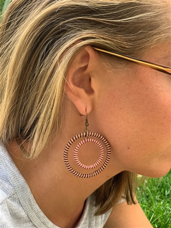 Earring Striped Hoop - Brandy Snaps