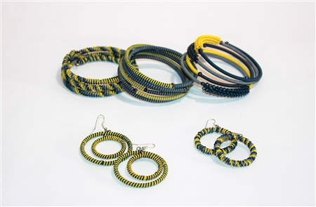 Spiral Bracelets & Earrings -Indigo Lemon