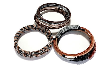 Spiral Bracelets & Earrings -Rose Copper