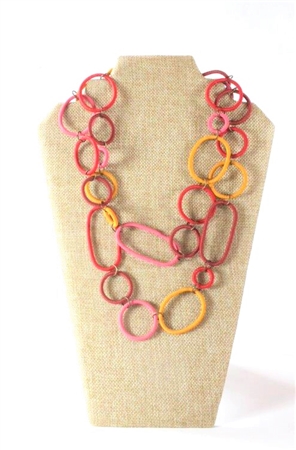 Spiral Ring Necklace Long - Honey Suckle
