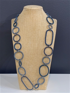 Spiral Necklace Striped  - Blue