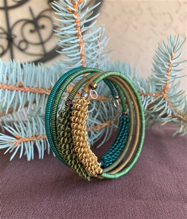 Spiral Bracelet - Green tile