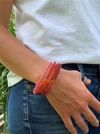 Spiral Bracelet-Honeysuckle (Red/Orange)