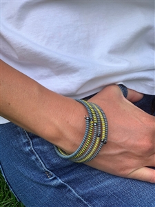 Spiral Bracelets Striped -  Indigo Lemon