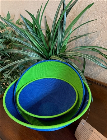 African Hope - Round Stacking - Blue/Green Rim