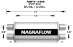 Magnaflow 5x8 Dual 3" In/Dual 3" Out 18" Stainless Muffler