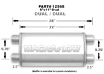 Magnaflow 5x11 Dual 2.5" In/Dual 2.5" Out 22" Stainless Muffler