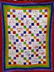 Nursery Rhymes - Rainbow nine-patch - Baby Quilt Kit