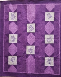Warm Winter Stars - Flowers with birds and butterflies and dragonflies  - Lap Quilt Kit - FLANNEL