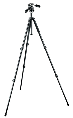 Manfrotto Bogen 294 Aluminum 3 Section (Black) Tripod with 3 Way Photo/Video Head