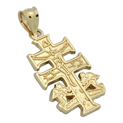 14KTDCP1008 - 14KT Gold Caravaca Cross Pendant 28mm