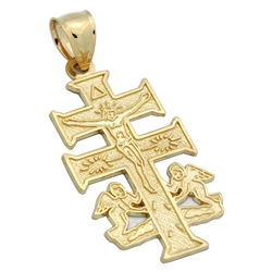 14KTDCP1010 - 14KT Gold Caravaca Cross Pendant 51mm