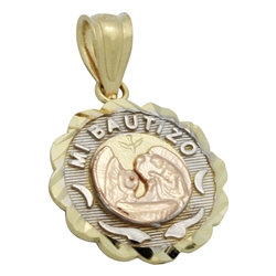 14KTDCP1034 - 14KT Gold Mi Bautizo Pendant Charm