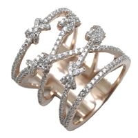 Sterling Silver CZ Rose Gold Plated Ladies Ring CR005