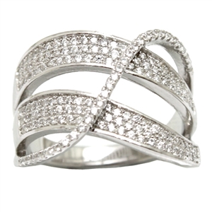 Sterling Silver CZ Ladies Ring