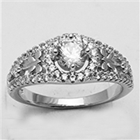 Sterling Silver CZ Ladies Ring-CR015