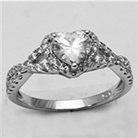 Sterling Silver CZ Ladies Ring-CR016