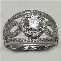 Sterling Silver CZ Ladies Ring-CR018