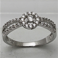 Sterling Silver CZ Ladies Ring-CR027