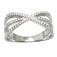 Sterling Silver CZ Ladies Ring-CR047