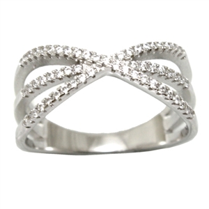 Sterling Silver CZ Ladies Ring-CR047