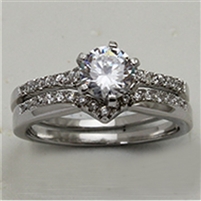 Sterling Silver CZ Ladies Ring-CR1012