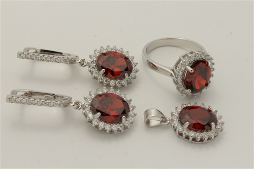 CZSS1014-GA Sterling Silver Oval CZ Sets