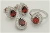 CZSS1015-GA Sterling Silver Teardrop CZ Sets
