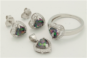 CZSS1016-MY Sterling Silver Heart CZ Sets