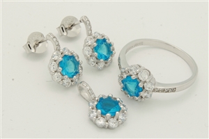 CZSS1017-BT Sterling Silver Round CZ Sets