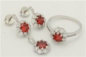 CZSS1017-GA Sterling Silver Round CZ Sets