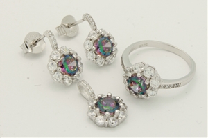 CZSS1017-MY Sterling Silver Round CZ Sets