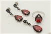 CZSS1018-GA Sterling Silver Teardrop CZ Sets