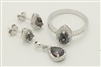 CZSS1019-MY Sterling Silver Teardrop CZ Sets